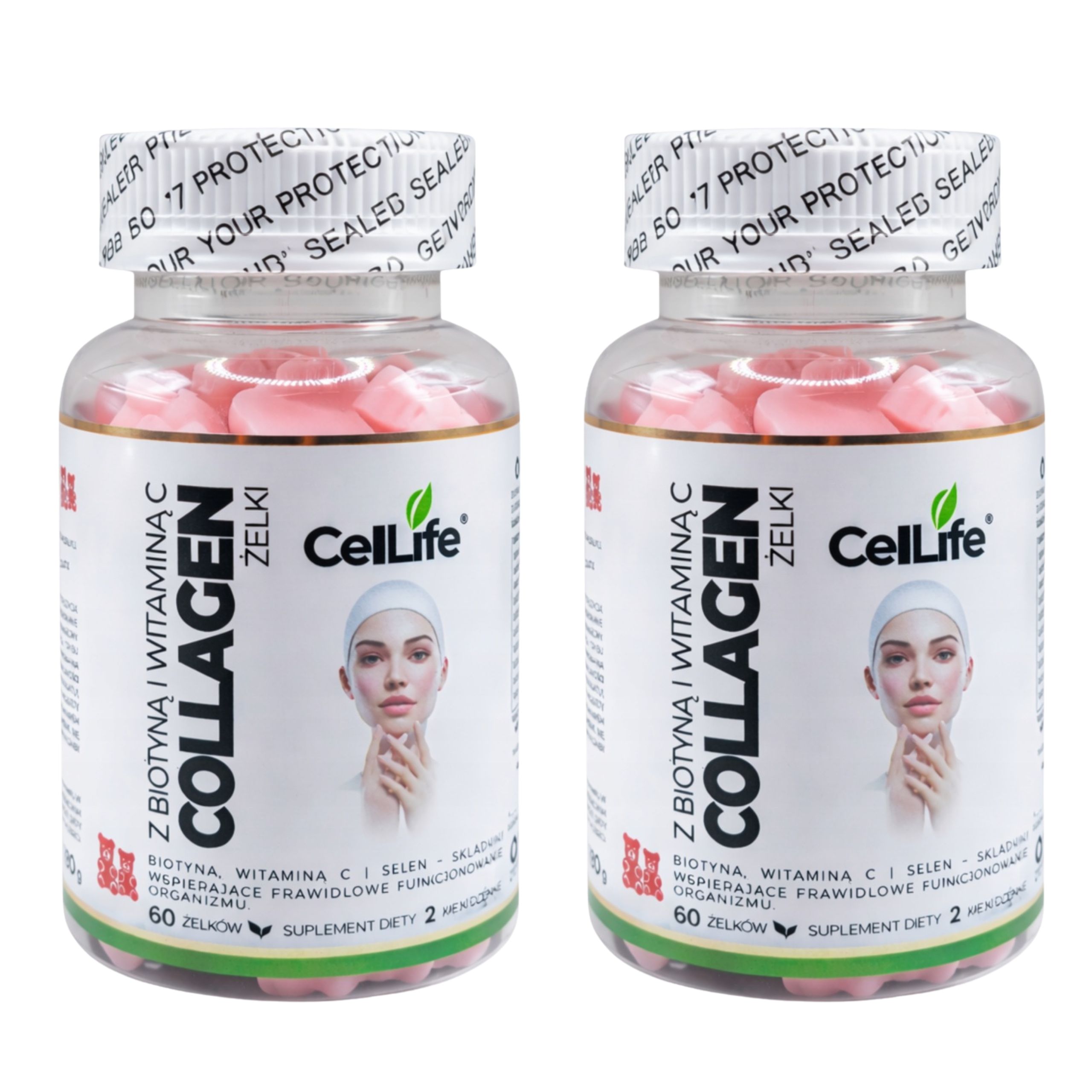 Suplement diety CELL LIFE Collagen z biotyną i witaminą C 120 żelków