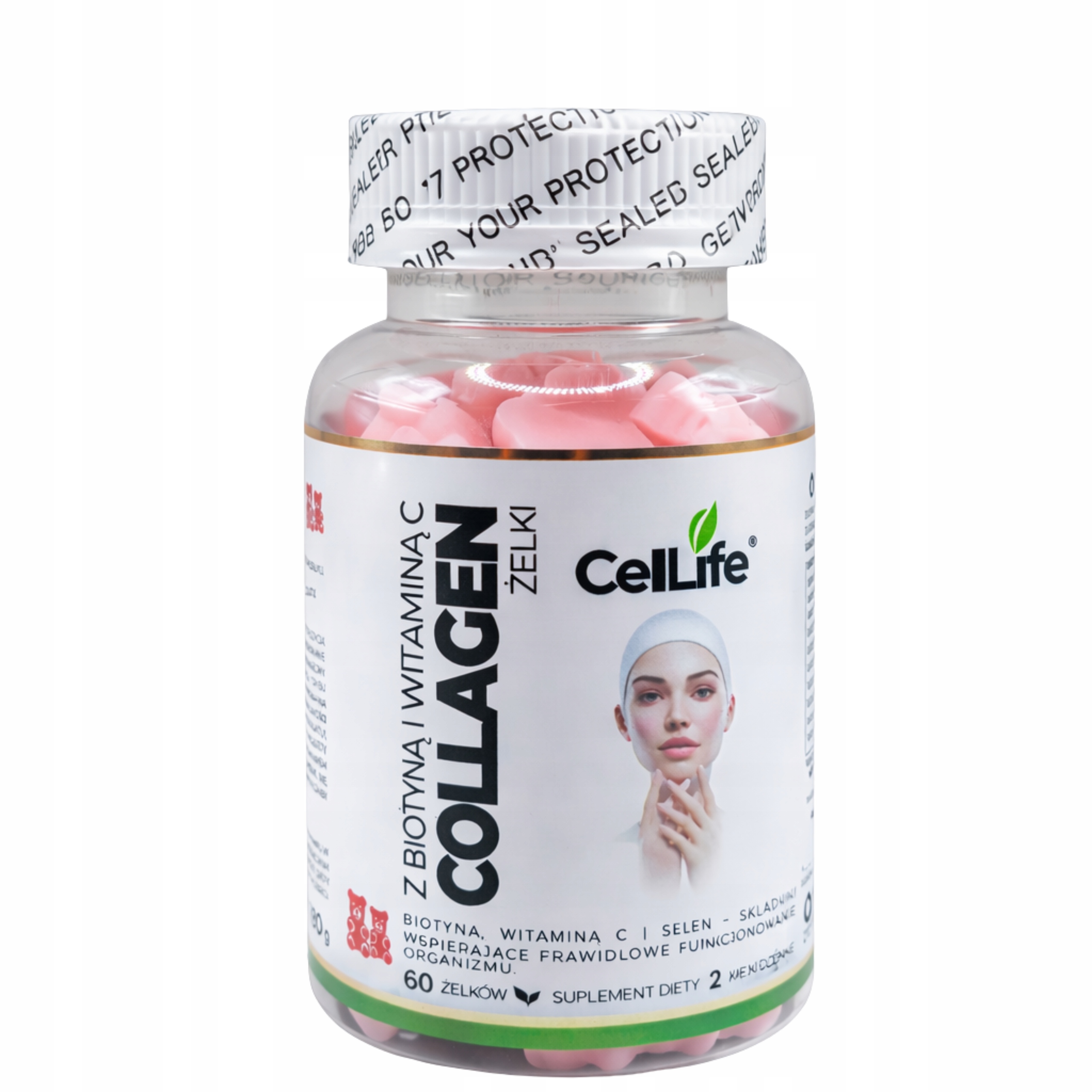 Suplement diety CELL LIFE Collagen z biotyną i witaminą C 60 żelków