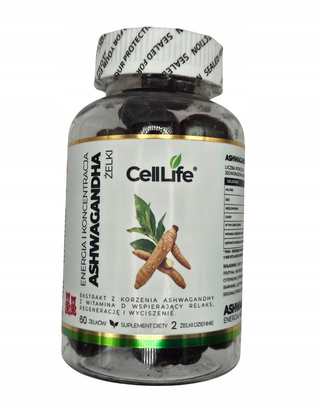 Suplement diety ASHWAGANDHA energia i koncentracja 60 żelków Cell-Life