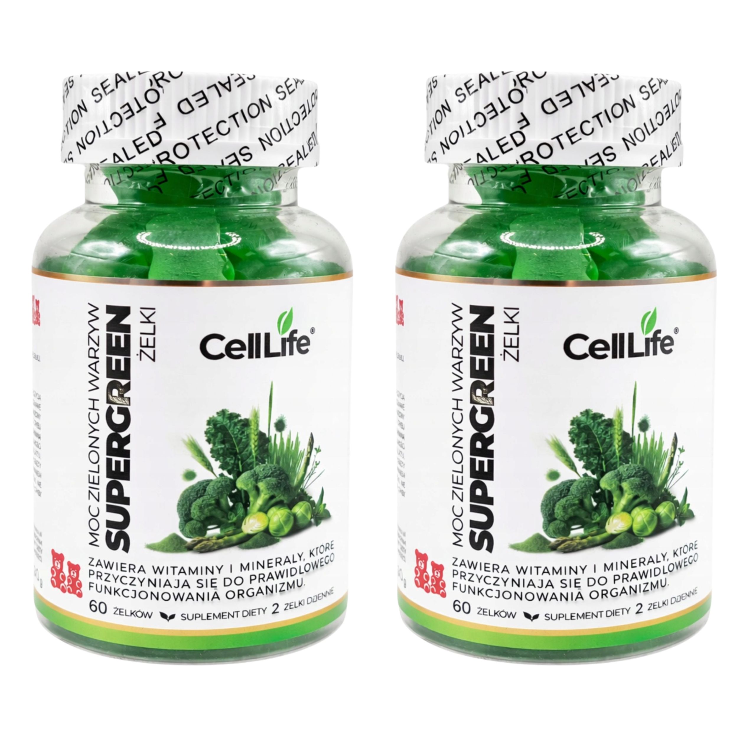 Suplement diety Cell-Life Supergreen Moc zielonych warzyw żelki 120 sztuk