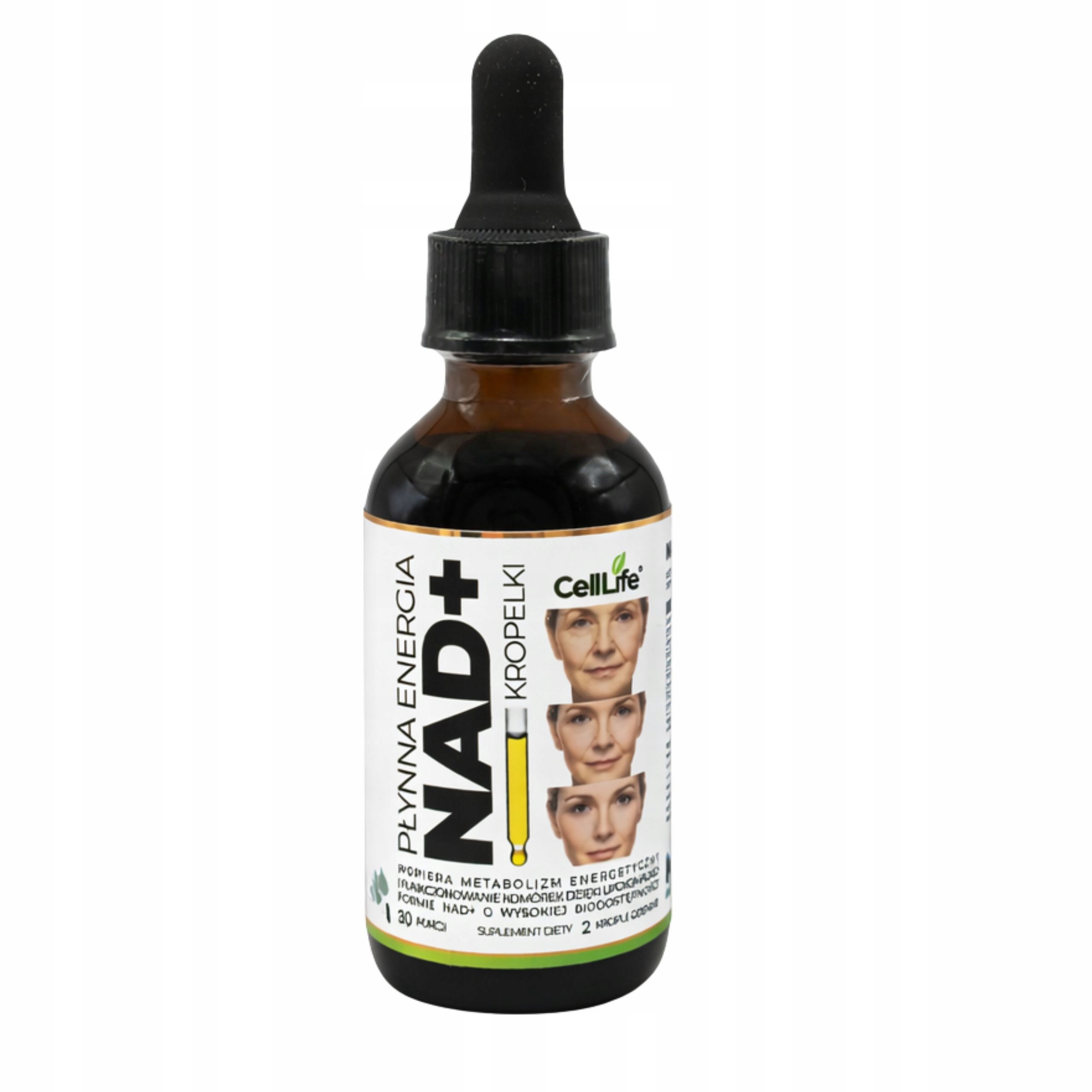 Krople NAD+ Płynna energia komórkowa 60ml - CELL LIFE Rybozyd Nikotynamidu