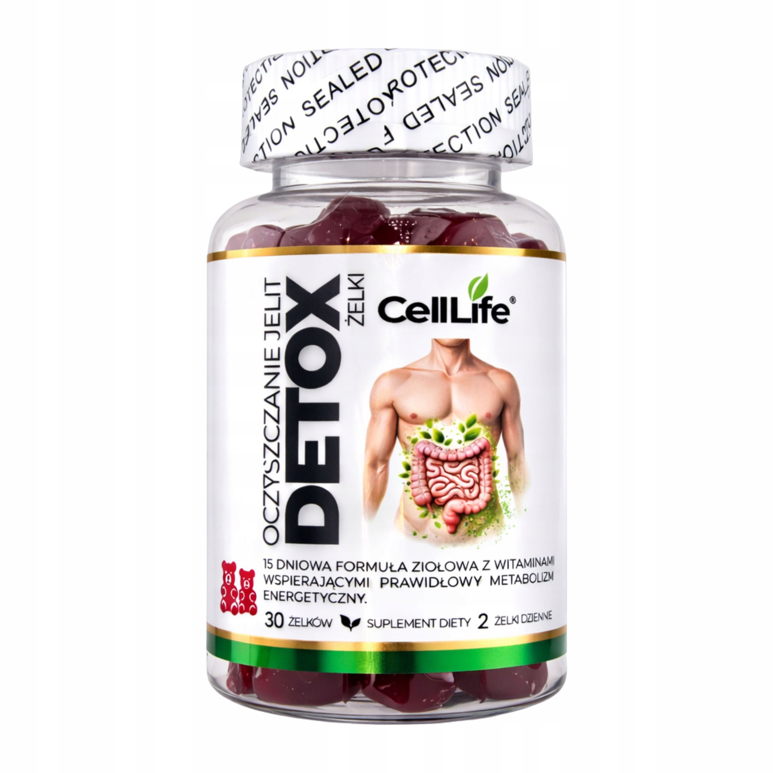Suplement diety Cell Life Detox oczyszczanie jelit żelki 30 szt Pomarańcza