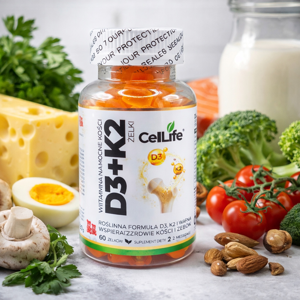 Suplement diety CELL LIFE Witamina D3 K2 na mocne kości 60 żelków