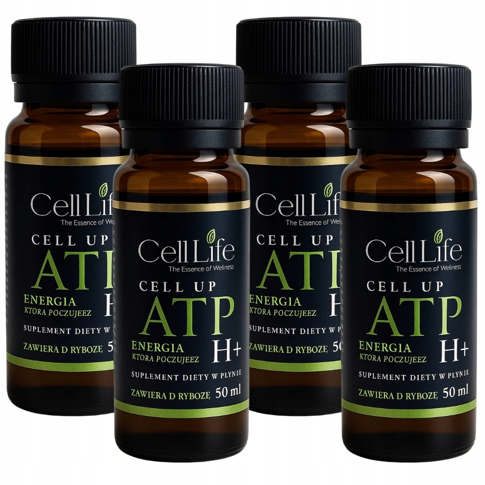 CELL UP ATP H+ Gingko biloba D-Ryboza w Płynie 4x50ml Koncentracja Energia