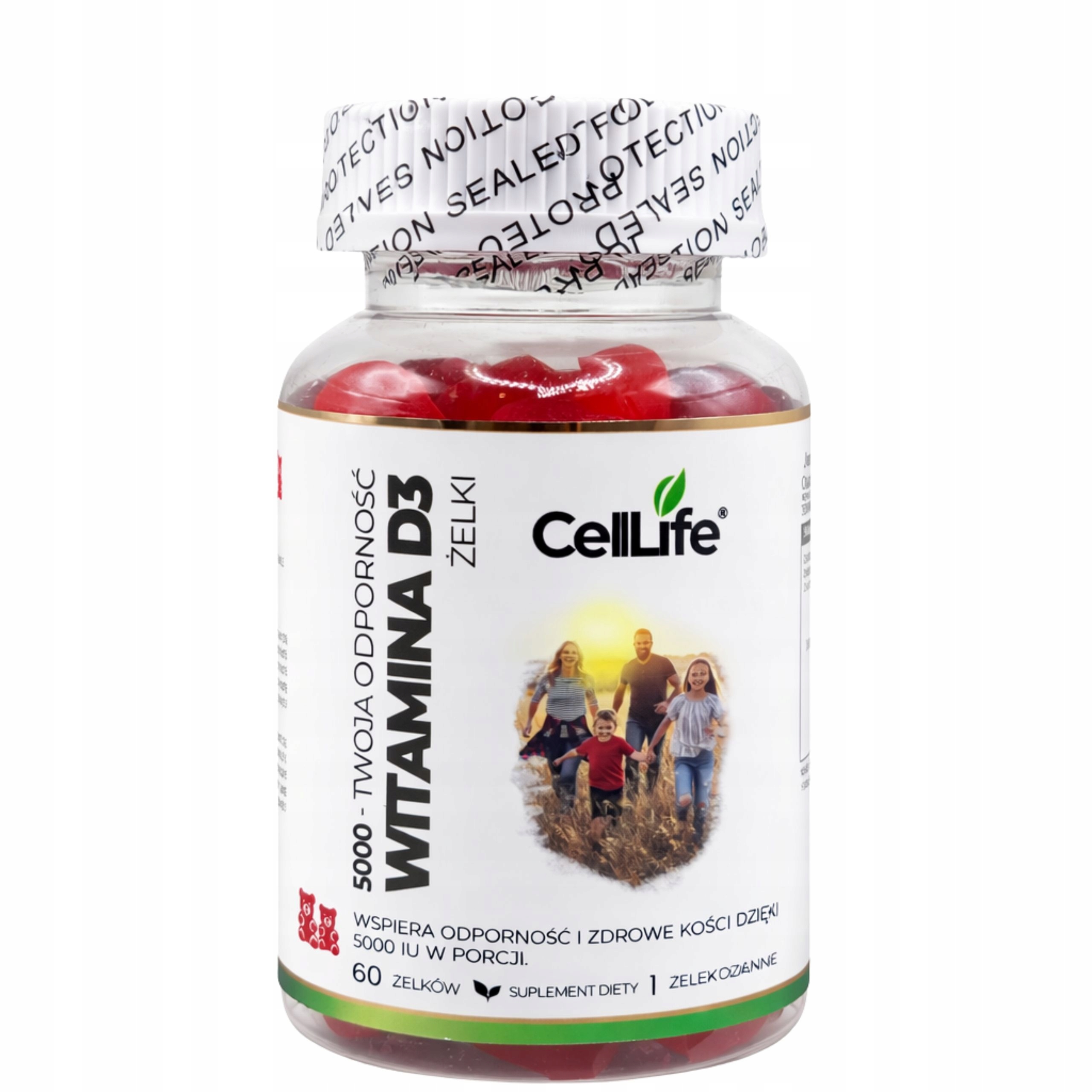 Suplement diety CELL LIFE Witamina D3 o smaku malinowym 60 żelków