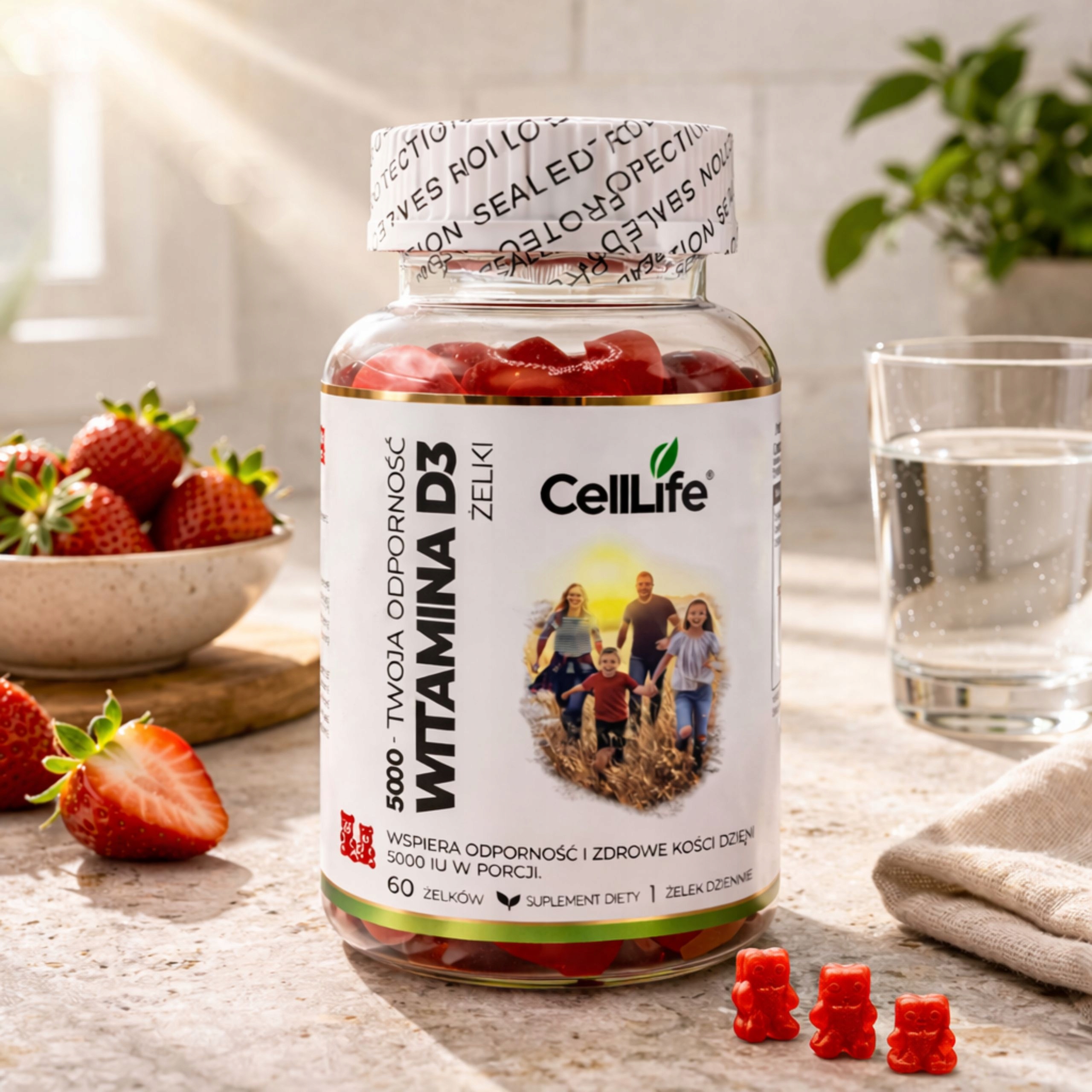 Suplement diety CELL LIFE Witamina D3 o smaku malinowym 60 żelków