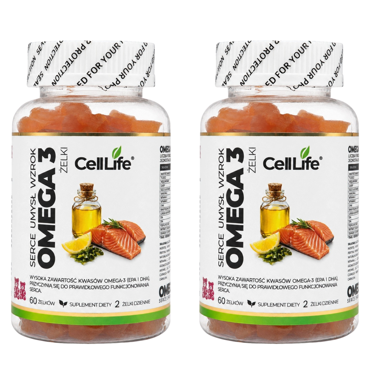 Cell Life Omega 3 Żelki Olej z Alg Morskich EPA DHA 1000 mg 120 szt.