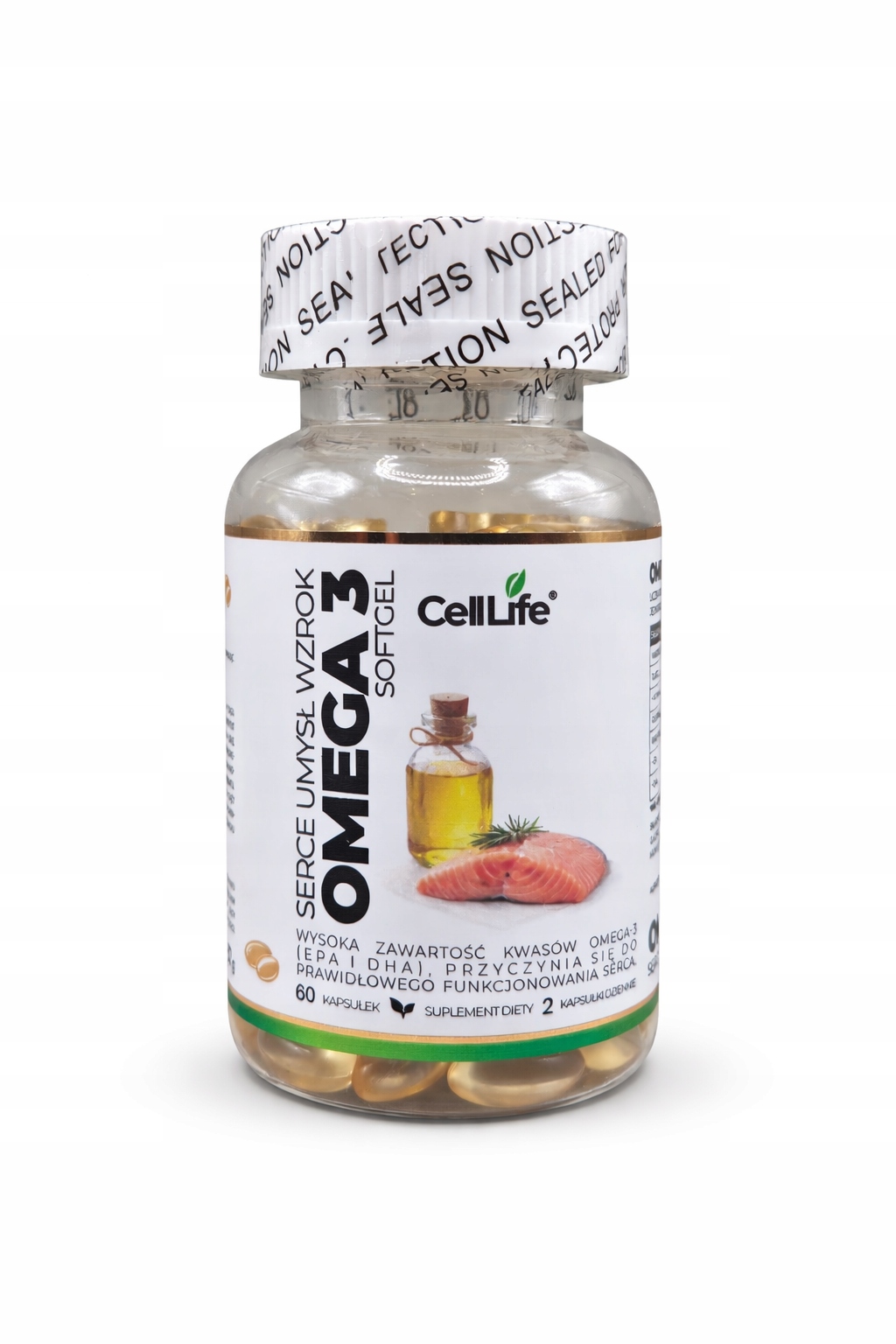 Suplement diety Cell-Life OMEGA 3, 60 kapsułek - BEZ RYBIEGO POSMAKU