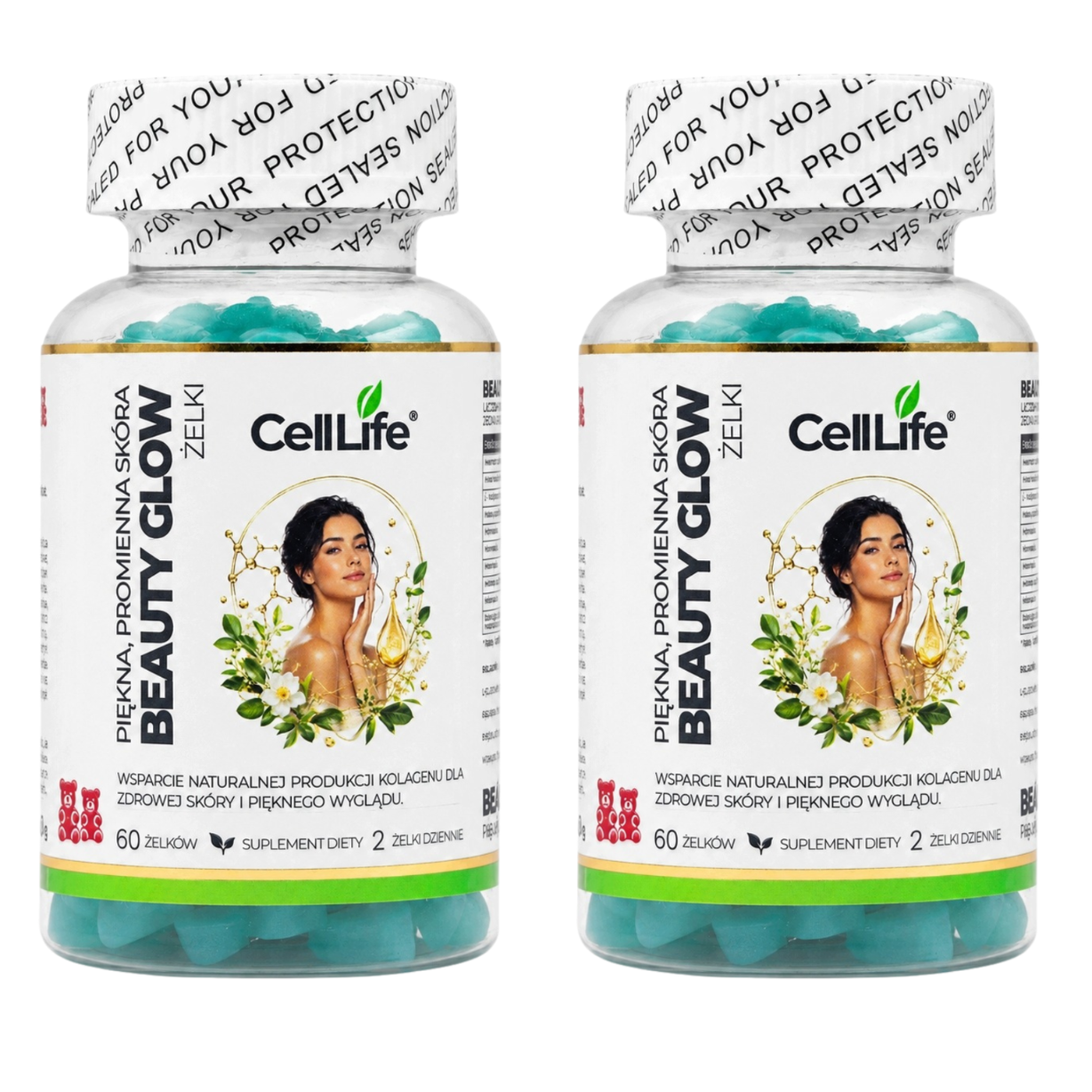 Cell Life Beauty Glow Żelki włosy skóra paznokcie L-Glutation 500 mg 120szt.