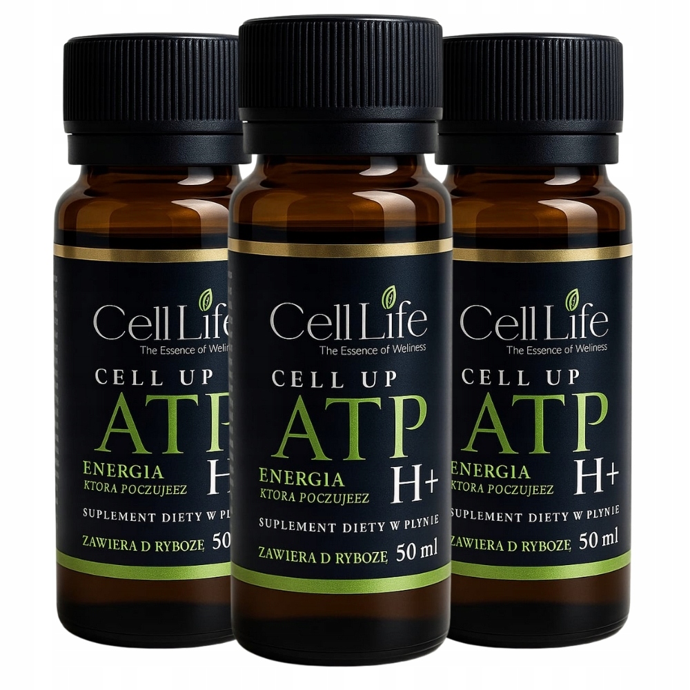 CELL UP ATP H+ Gingko biloba D-Ryboza w Płynie 3x50ml Koncentracja Energia