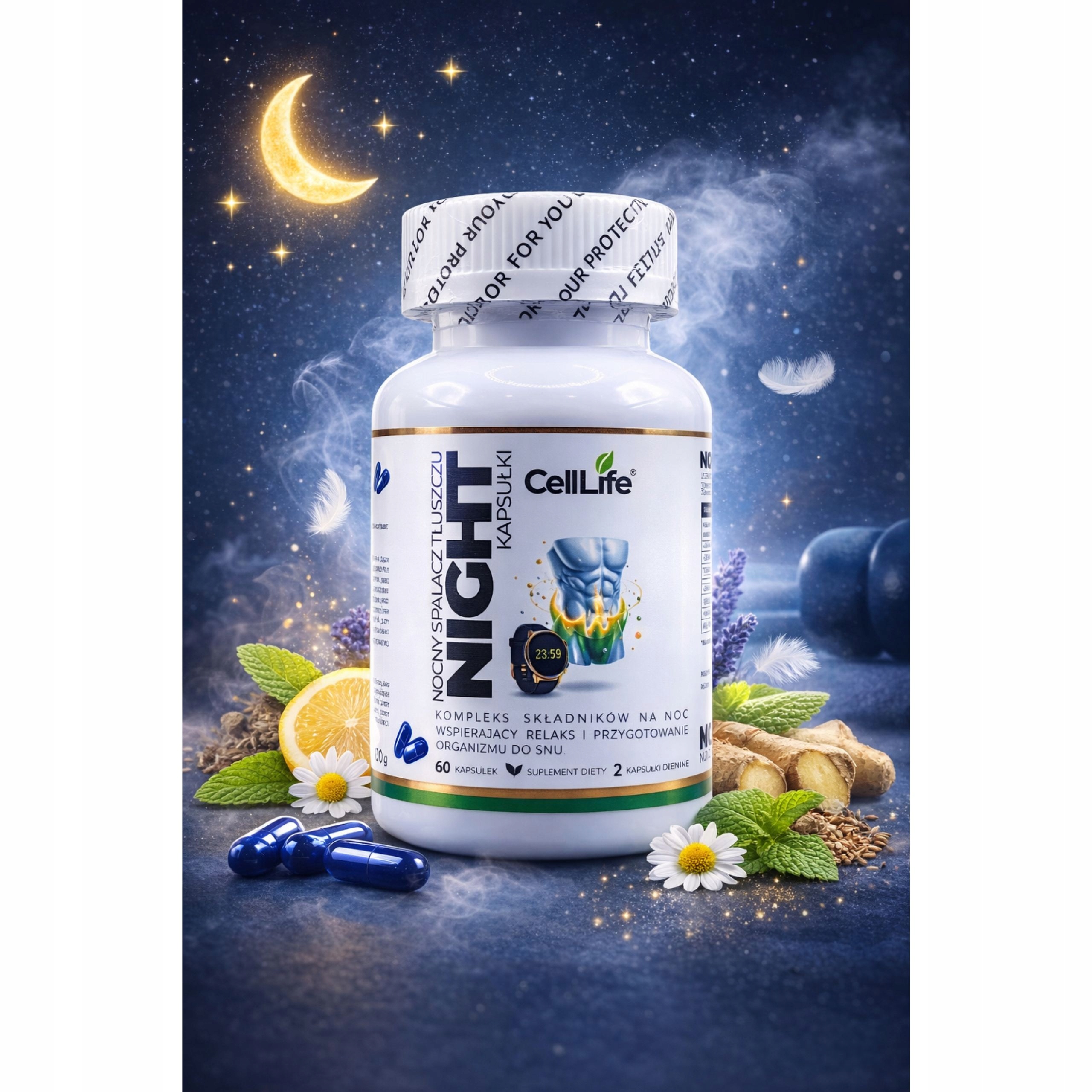Suplement diety CellLife Night Nocny spalacz tłuszczu 60 kapsułek