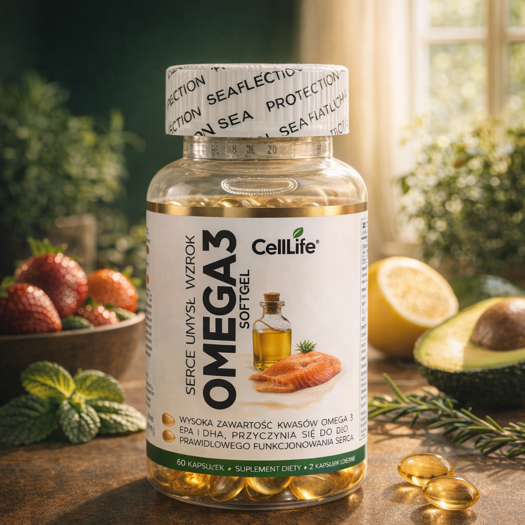 Suplement diety Cell-Life OMEGA 3, 60 kapsułek - BEZ RYBIEGO POSMAKU