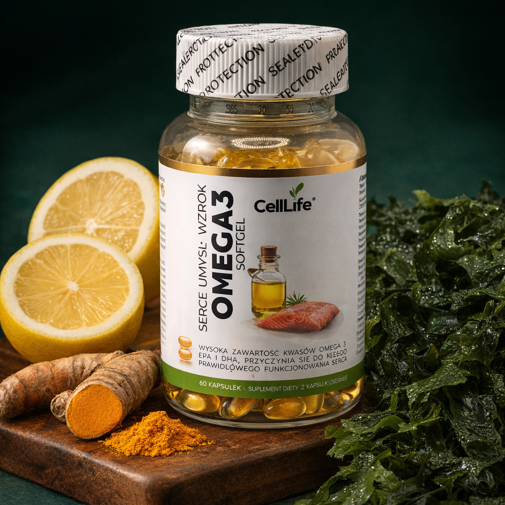 Suplement diety Cell-Life OMEGA 3, 60 kapsułek - BEZ RYBIEGO POSMAKU